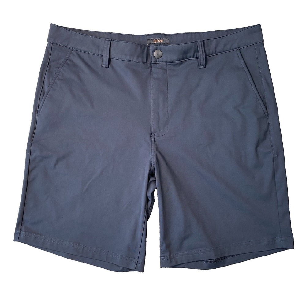 Quince Midnight Black 9" Flat Front Performance Golf Shorts Men's Size 36